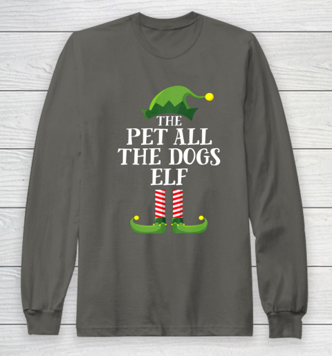 Pet All The Dogs Elf Matching Family Group Christmas Pajama Long Sleeve T-Shirt 5
