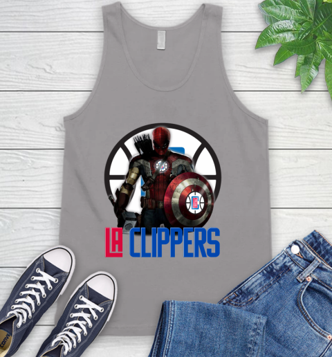 LA Clippers NBA Basketball Captain America Thor Spider Man Hawkeye Avengers Tank Top 4