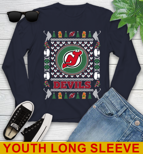 New Jersey Devils Merry Christmas NHL Hockey Loyal Fan Youth Long Sleeve 2