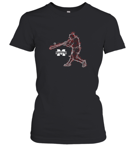 Mississippi State Bulldogs Baseball Player On Fire Gift Women's T-Shirt