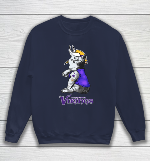 NFL Football My Cat Loves Minnesota Vikings Sweatshirt 2