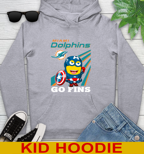 NFL Football Miami Dolphins Captain America Marvel Avengers Minion Shirt Youth Hoodie 6