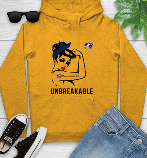 NHL Columbus Blue Jackets Girl Unbreakable Hockey Sports Youth Hoodie 2
