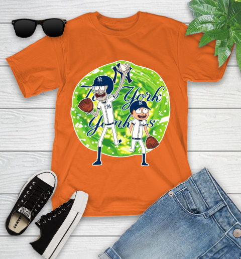 MLB New York Yankees Rick And Morty Baseball Sports Youth T-Shirt 7