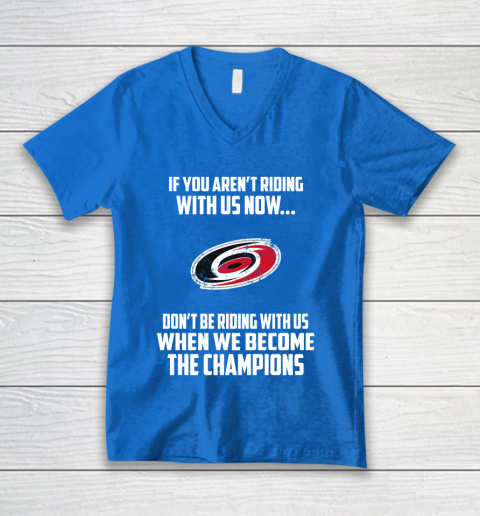 NHL Carolina Hurricanes Hockey We Become The Champions V-Neck T-Shirt 5