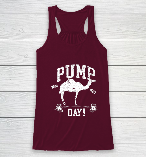 Funny Pump Day Hump Day Camel Weight Lifting Training Gym Racerback Tank - Image 3