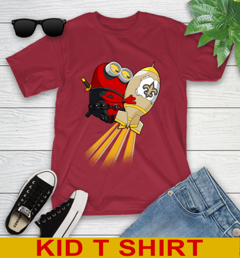 NFL Football New Orleans Saints Deadpool Minion Marvel Shirt Youth T-Shirt 12