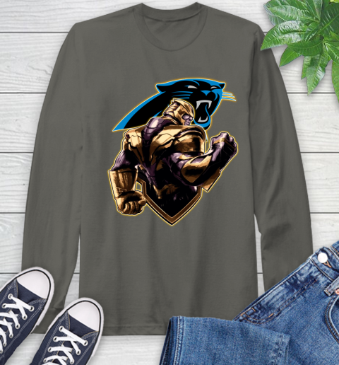 NFL Thanos Avengers Endgame Football Sports Carolina Panthers Long Sleeve T-Shirt 8