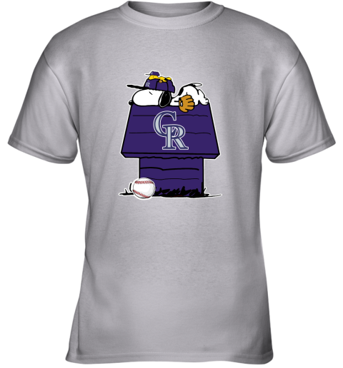 Colorado Rockies Snoopy And Woodstock Resting Together MLB Youth T-Shirt