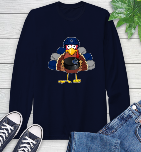 Vancouver Canucks Turkey Thanksgiving Day Long Sleeve T-Shirt 4