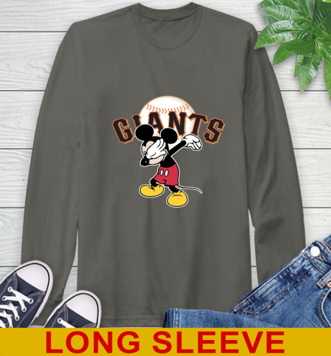 San Francisco Giants MLB Baseball Dabbing Mickey Disney Sports Long Sleeve T-Shirt 8