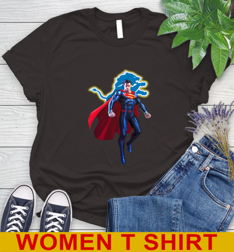 NFL Superman DC Sports Football Detroit Lions Women's T-Shirt 8