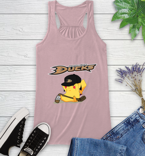NHL Pikachu Hockey Sports Anaheim Ducks Racerback Tank 11