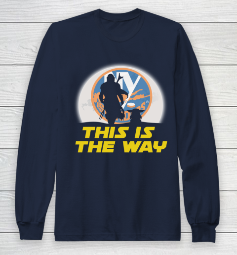 New York Islanders NHL Ice Hockey Star Wars Yoda And Mandalorian This Is The Way Long Sleeve T-Shirt 2