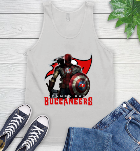 NFL Captain America Thor Spider Man Hawkeye Avengers Endgame Football Tampa Bay Buccaneers Tank Top