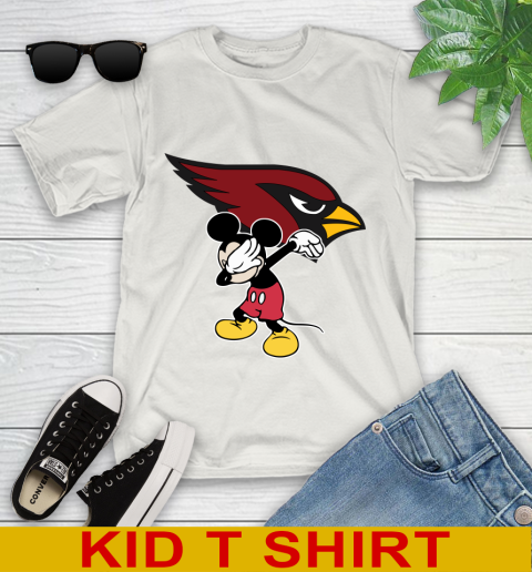 Arizona Cardinals NFL Football Dabbing Mickey Disney Sports Youth T-Shirt 12