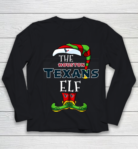 Houston Texans Christmas ELF Funny NFL Youth Long Sleeve