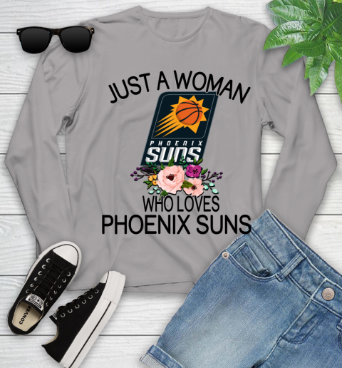 NBA Just A Woman Who Loves Phoenix Suns Basketball Sports Youth Long Sleeve 3