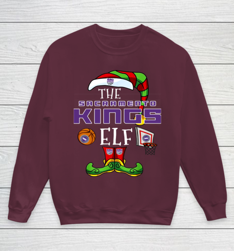 Sacramento Kings Christmas ELF Funny NBA Youth Sweatshirt 4