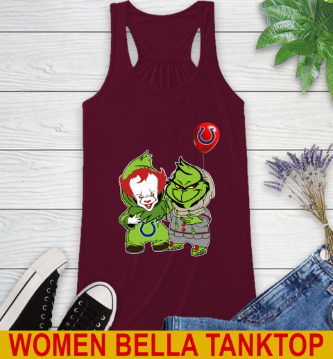 Indianapolis Colts Baby Pennywise Grinch Christmas NFL Football Racerback Tank 3