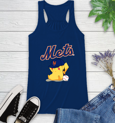 MLB Pikachu Baseball Sports New York Mets Racerback Tank 9