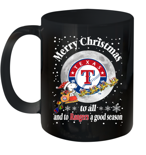 Texas Rangers Merry Christmas To All And To Rangers A Good Season MLB Baseball Sports Ceramic Mug 11oz
