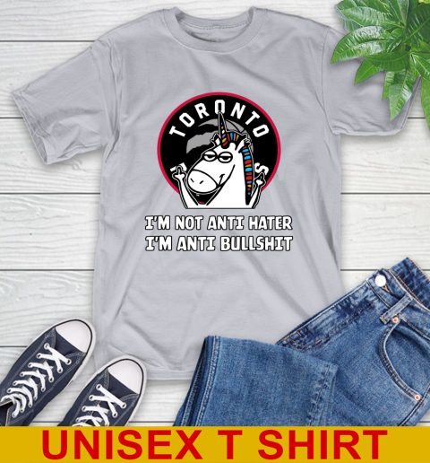 Toronto Raptors NBA Basketball Unicorn I'm Not Anti Hater I'm Anti Bullshit T-Shirt 6