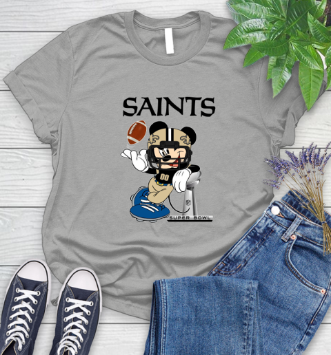 NFL New Orleans Saints Mickey Mouse Disney Super Bowl Football T Shirt Women's T-Shirt 10