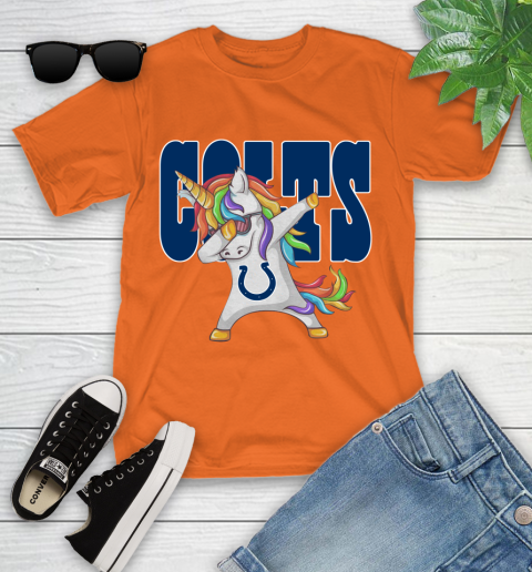 Indianapolis Colts NFL Football Funny Unicorn Dabbing Sports Youth T-Shirt 7