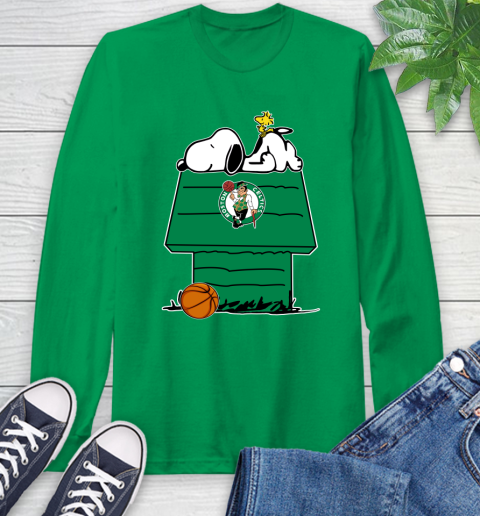 Boston Celtics NBA Basketball Snoopy Woodstock The Peanuts Movie Long Sleeve T-Shirt 7