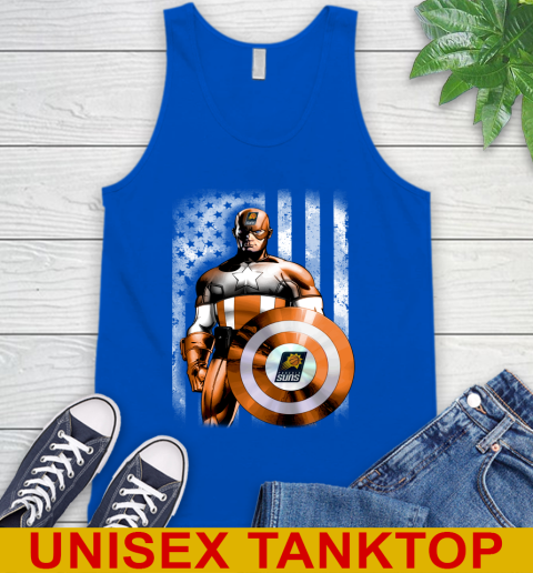 Phoenix Suns NBA Basketball Captain America Marvel Avengers American Flag Shirt Tank Top 4