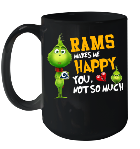 NFL Los Angeles Rams Makes Me Happy You Not So Much Grinch Football Sports Ceramic Mug 15oz