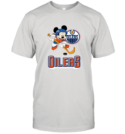 NHL Hockey Mickey Mouse Team Edmonton Oilers Unisex Jersey Tee