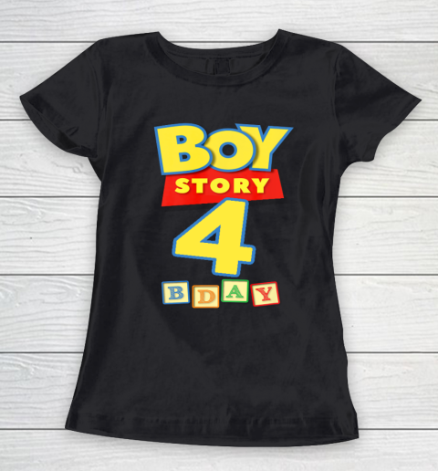 Toy Blocks Boy Story 4 Year Old Birthday Women's T-Shirt