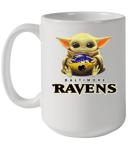 NFL Football Baltimore Ravens Baby Yoda Star Wars Shirt Ceramic Mug 15oz