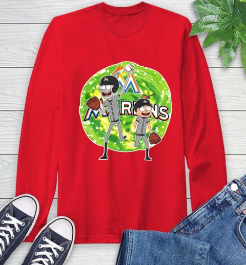 MLB Miami Marlins Rick And Morty Baseball Sports Long Sleeve T-Shirt 10
