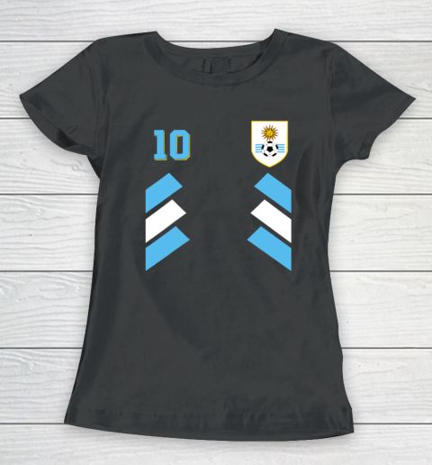 Retro10 Uruguayan Football Uruguay Soccer Uruguay Flag Women's T-Shirt