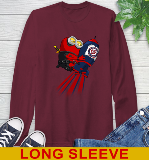 MLB Baseball Washington Nationals Deadpool Minion Marvel Shirt Long Sleeve T-Shirt 7