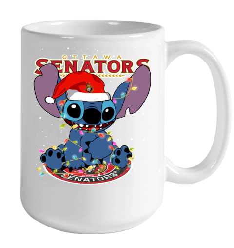 Ottawa Senators NHL Hockey noel stitch Christmas Color Changing Mug 15oz 2