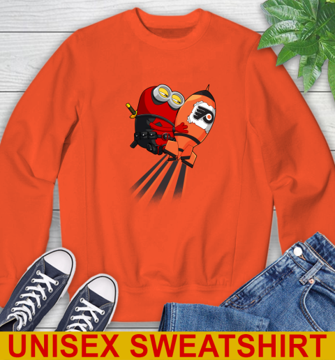 NHL Hockey Philadelphia Flyers Deadpool Minion Marvel Shirt Sweatshirt 3