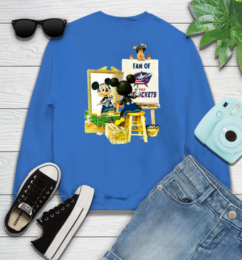 NHL Hockey Columbus Blue Jackets Mickey Drawing Shirt 34