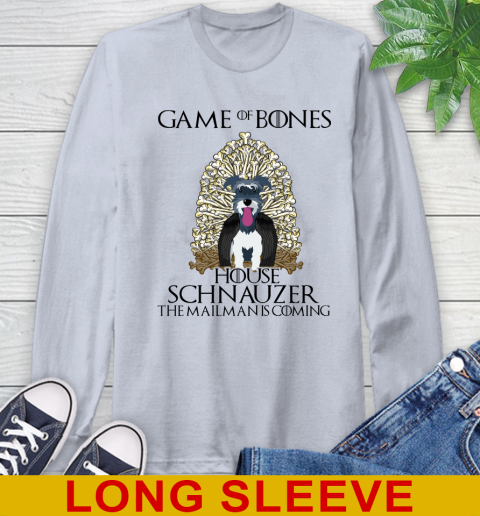 Game of bones house schnauzer dog the mailman is coming tshirt 50