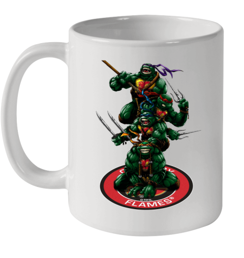 NHL Hockey Calgary Flames Teenage Mutant Ninja Turtles Shirt Ceramic Mug 11oz