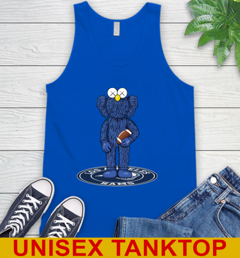 NFL Football Los Angeles Rams Kaws Bff Blue Figure Shirt Tank Top - Image 6