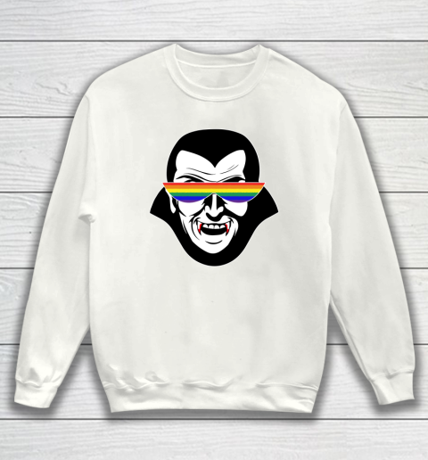 Gay Dracula Rainbow Sunglasses Vampire LGBT Sweatshirt