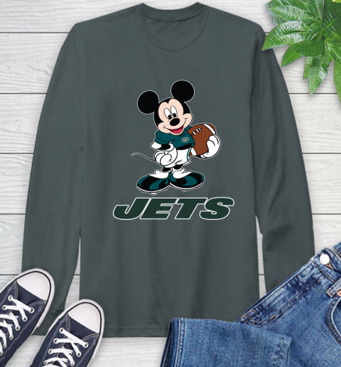 NFL Football New York Jets Cheerful Mickey Mouse Shirt Long Sleeve T-Shirt 7