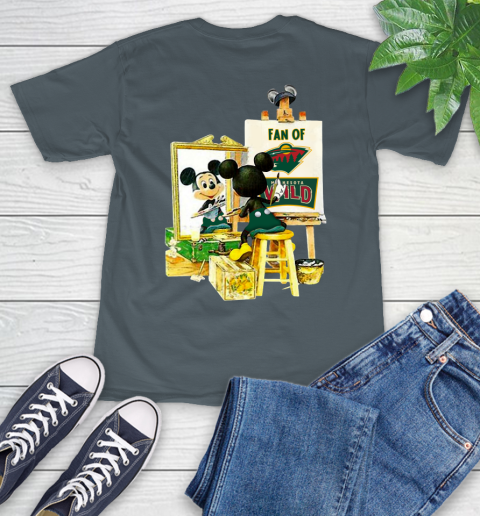 NHL Hockey Minnesota Wild Mickey Drawing Shirt 7
