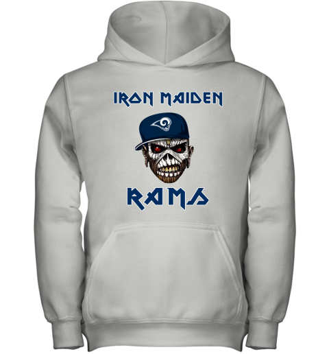 NFL Los Angeles Rams Iron Maiden Rock Band Music Football Sports Qmsl01RT1P0 youth hoodie 43 95 151514 front white