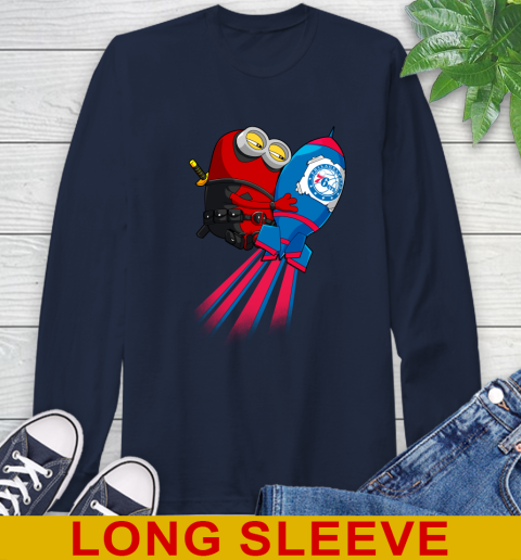 NBA Basketball Philadelphia 76ers Deadpool Minion Marvel Shirt Long Sleeve T-Shirt 3