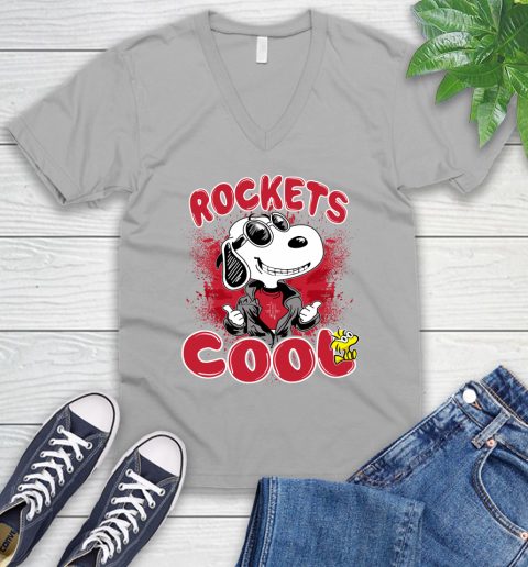 NBA Basketball Houston Rockets Cool Snoopy Shirt V-Neck T-Shirt 3